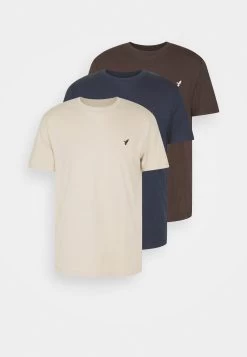 Pier One 3 Pack - T-Shirt Basic - Dark Blue/Beige/Dark Brown -Pier One 0ff326bc8c55447a9774470285a7df1e