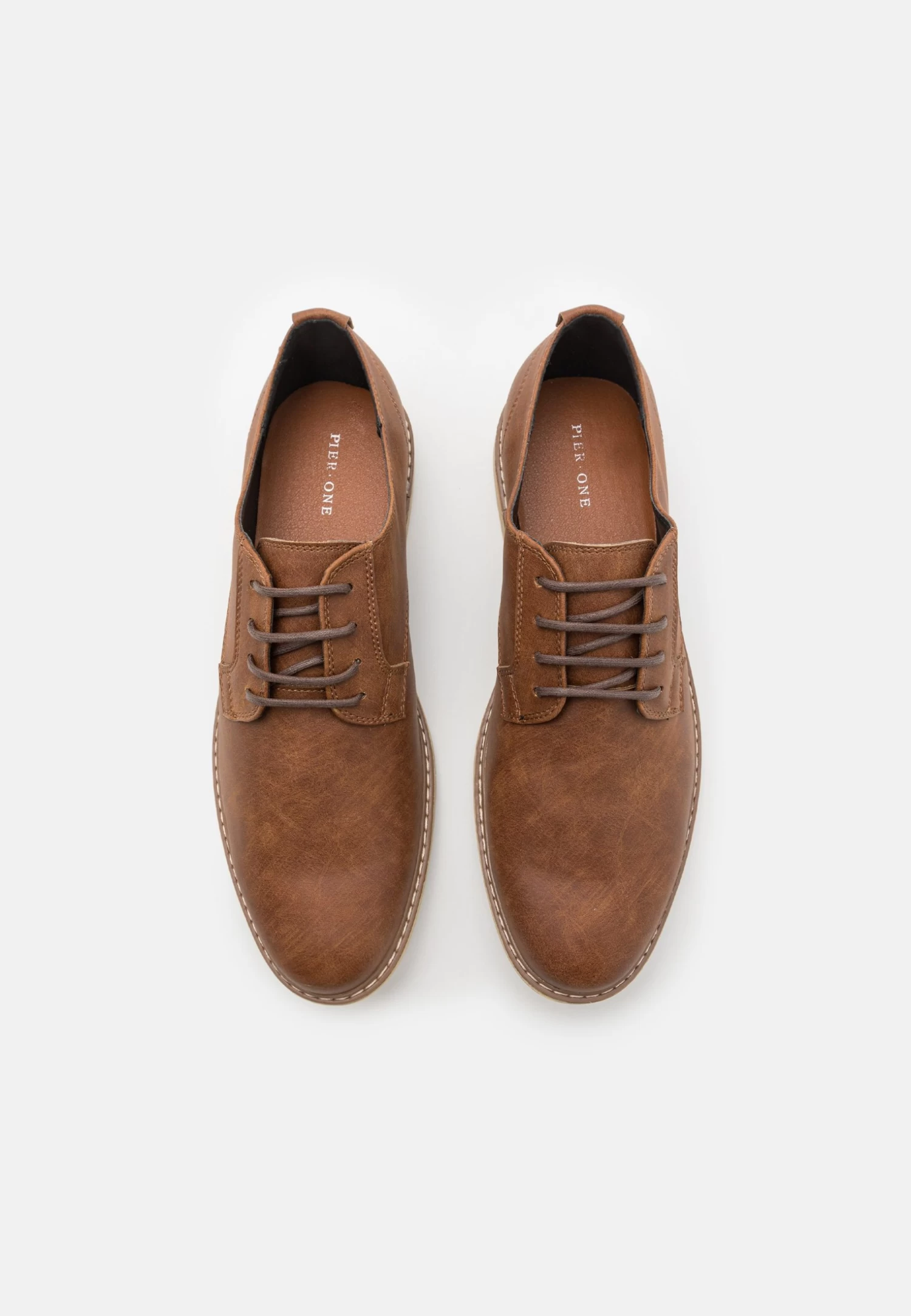 Pier One Unisex - Veterschoenen - Cognac 4 Pier One Unisex - Veterschoenen - Cognac - Afbeelding 4