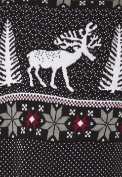 Pier One Wintery Christmas Jumper- Trui - Black -Pier One 19b4f5f8cc11462394392012199e9096