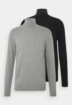 Pier One 2 Pack - Basic Turtleneck - Trui - Black/Mottled Light Grey -Pier One 2df07891f3cf443da67ee4c7a11ee632