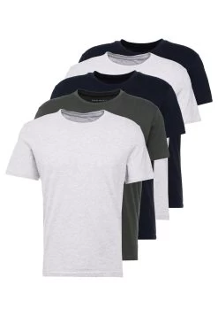 Pier One 5 Pack - T-Shirt Basic - Dark Blue/Grey/Khaki -Pier One 325cf046ffc64432affa66ab60fd39f6
