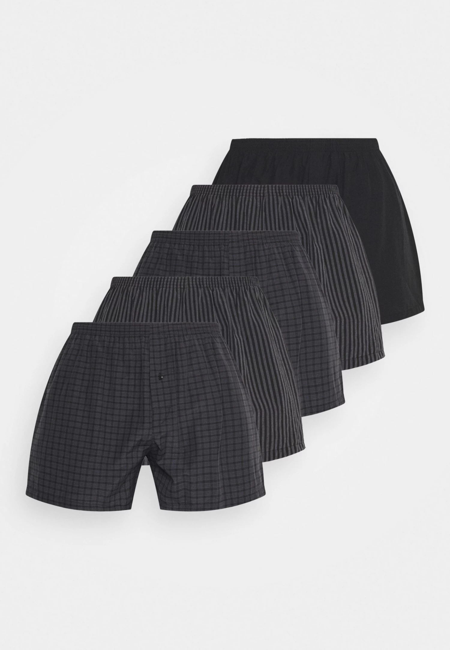 Pier One 5 Pack - Boxershort - Black/Dark Grey 1 Pier One 5 Pack - Boxershort - Black/Dark Grey