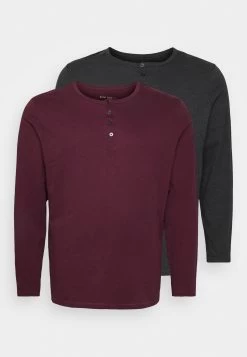 Pier One 2 Pack - Longsleeve - Dark Grey/Red -Pier One 4089c74a99f34581929abbbd5c30a0e5