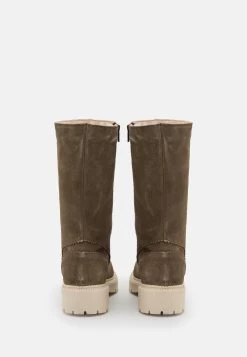 Pier One Leather Winter Boot - Laarzen - Khaki -Pier One 60e648fddcec4a66a5792e11ab31f968