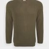 Pier One Big Stitch Mix Crewneck - Trui - Olive