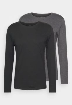 Pier One 2 Pack - Longsleeve - Black/Mottled Dark Grey -Pier One 9772b16a1f79408499510e80b90c51d3