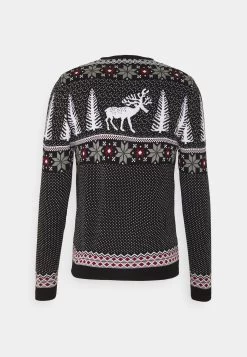 Pier One Wintery Christmas Jumper- Trui - Black -Pier One a6164c7a82dd4361b2733dc987e72946