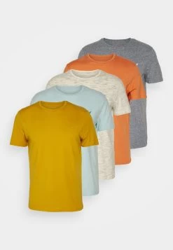 Pier One 5 Pack - T-Shirt Basic - Mottled Dark Blue/Yellow/Orange -Pier One a9463ec31e2a480bba9bdea27879d063