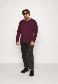 Pier One 2 Pack - Longsleeve - Dark Grey/Red