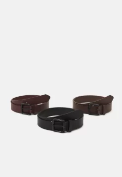 Pier One 3 Pack Unisex - Riem - Black/Brown/Dark Brown