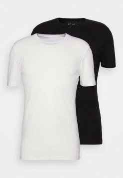 Pier One Slim Fit Ribbed T-Shirt 2 Pack - T-Shirt Basic - White/Black 10 Pier One Slim Fit Ribbed T-Shirt 2 Pack - T-Shirt Basic - White/Black -Pier One bfa677da41c14e1ebbe1df5382fc7cd3