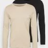 Pier One 2 Pack - Longsleeve - Beige/Black