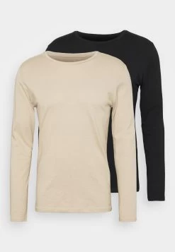 Pier One 2 Pack - Longsleeve - Beige/Black