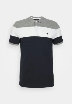 Pier One Poloshirt - Grey/White/Dark Blue