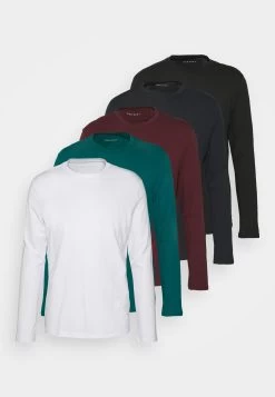 Pier One 5 Pack - Longsleeve - White/Dark Blue/Black -Pier One d83220e9e54d43fcb8998bbd6af96e96